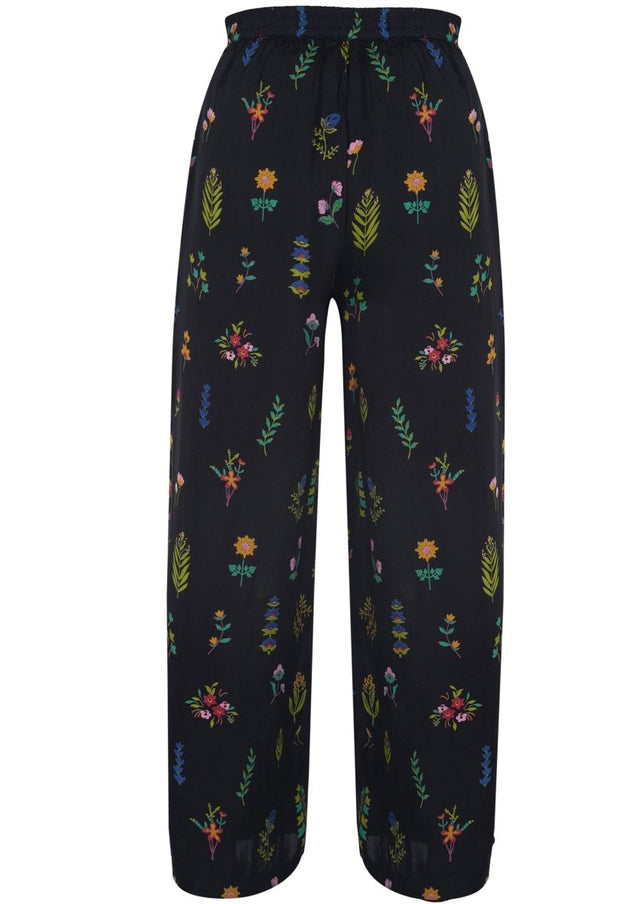 Midnight Botanica Pants - Veneka-Sustainable-Ethical-Bottoms-Em & Shi Drop Ship
