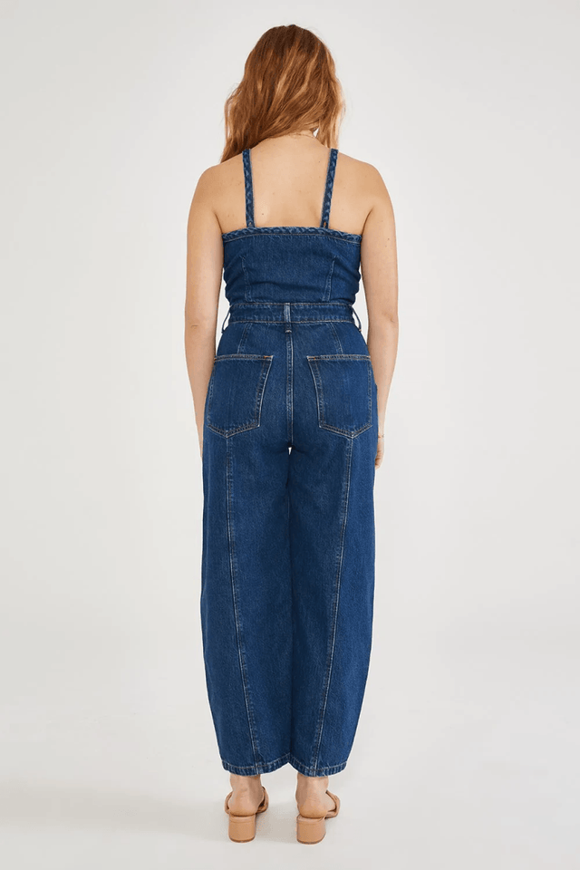 Milou Jumpsuit in Midnight Dive - Veneka-Sustainable-Ethical-Dresses-Etica Denim Drop Ship