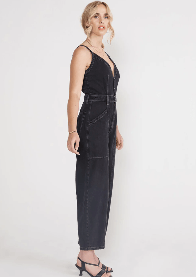 Milou Jumpsuit in Obsidian - Veneka-Sustainable-Ethical-Dresses-Etica Denim Drop Ship