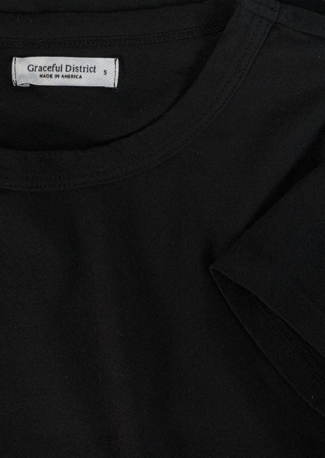 Monroe Crew Neck Tee in Black - Veneka-Sustainable-Ethical-Tops-Graceful District Drop Ship