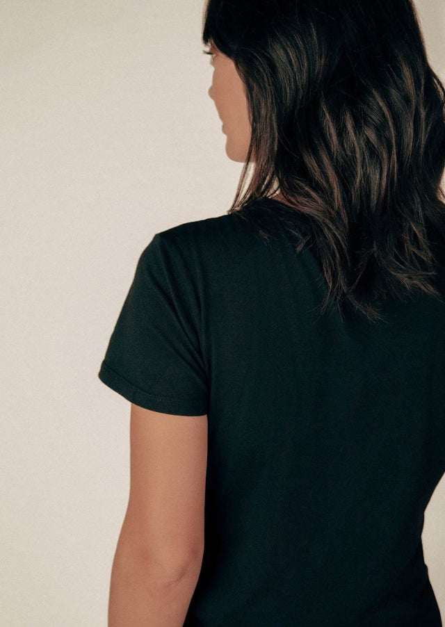 Monroe Crew Neck Tee in Black - Veneka-Sustainable-Ethical-Tops-Graceful District Drop Ship
