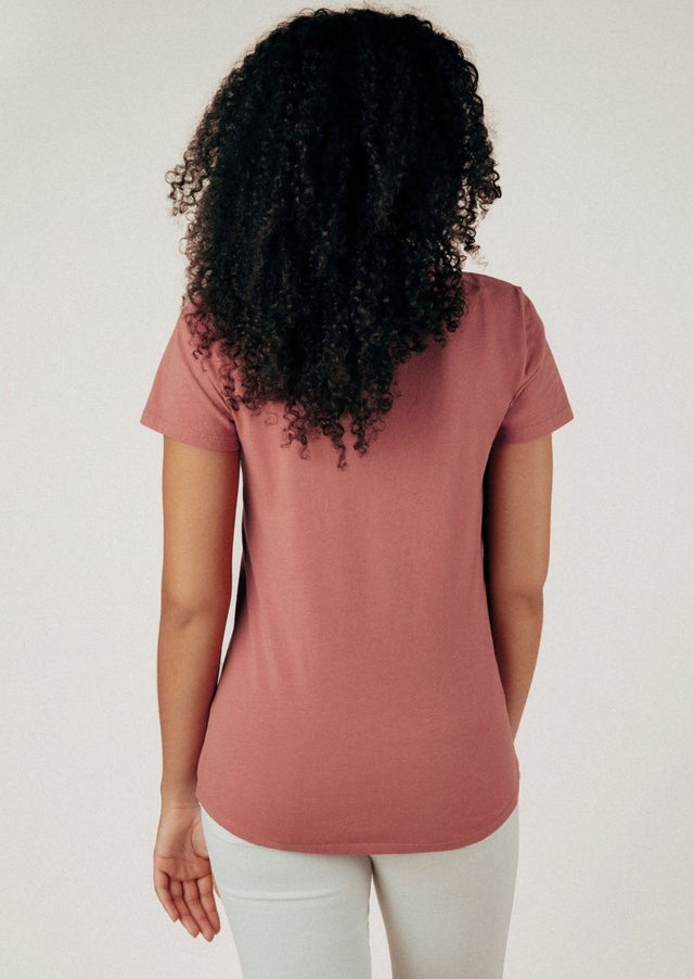 Monroe Crew Neck Tee in Clay - Veneka-Sustainable-Ethical-Tops-Graceful District Drop Ship
