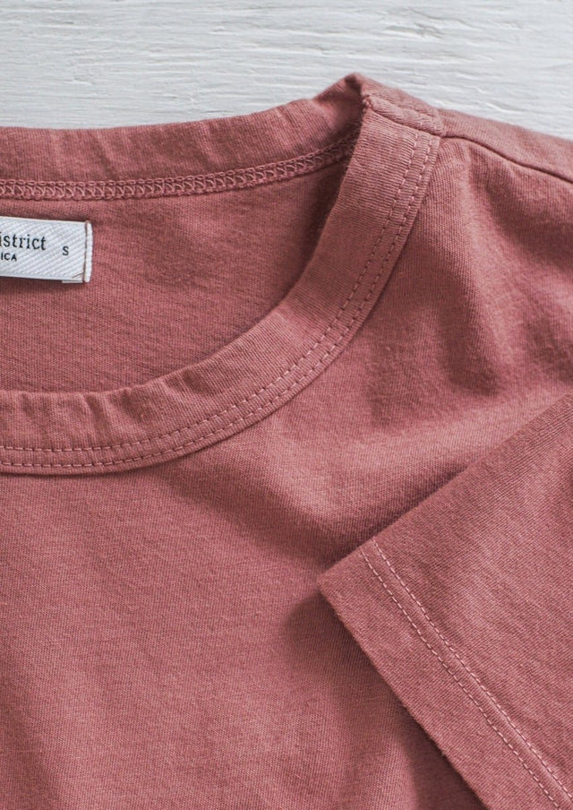 Monroe Crew Neck Tee in Clay - Veneka-Sustainable-Ethical-Tops-Graceful District Drop Ship