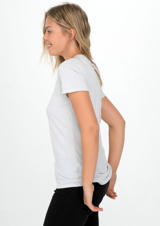 Monroe Crew Neck Tee in Ice Gray - Veneka-Sustainable-Ethical-Tops-Graceful District Drop Ship
