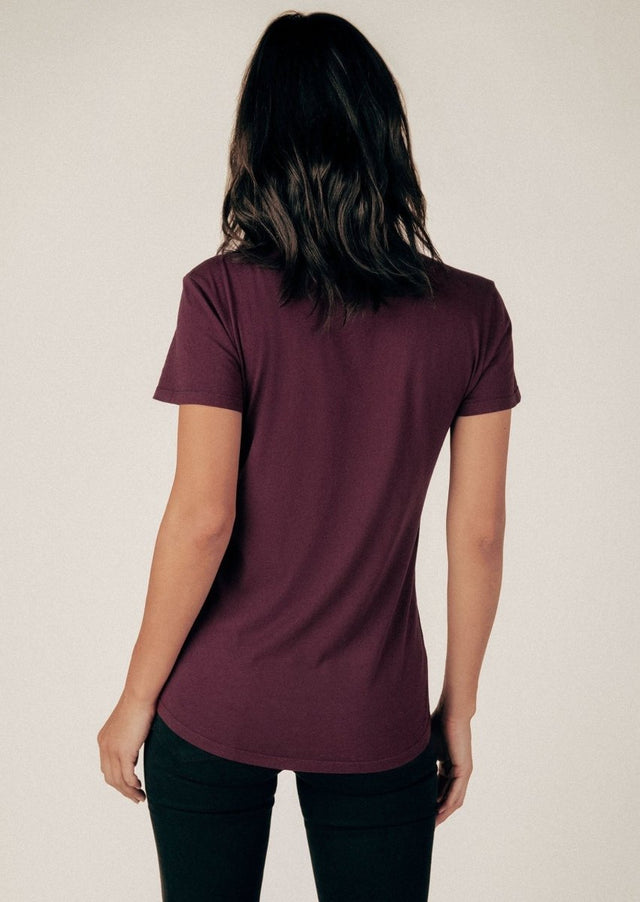 Monroe Crew Neck Tee in Port - Veneka-Sustainable-Ethical-Tops-Graceful District Drop Ship