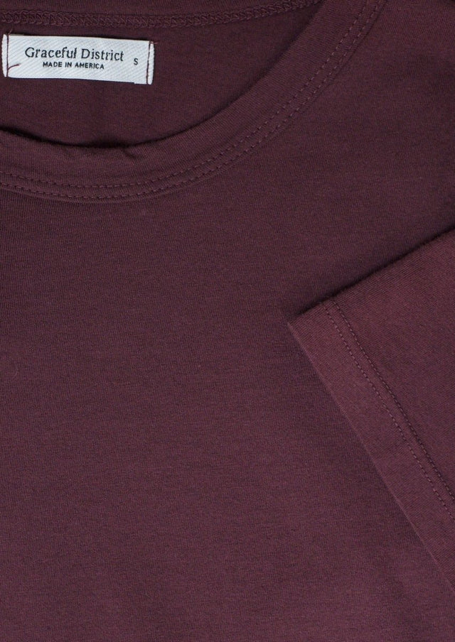 Monroe Crew Neck Tee in Port - Veneka-Sustainable-Ethical-Tops-Graceful District Drop Ship