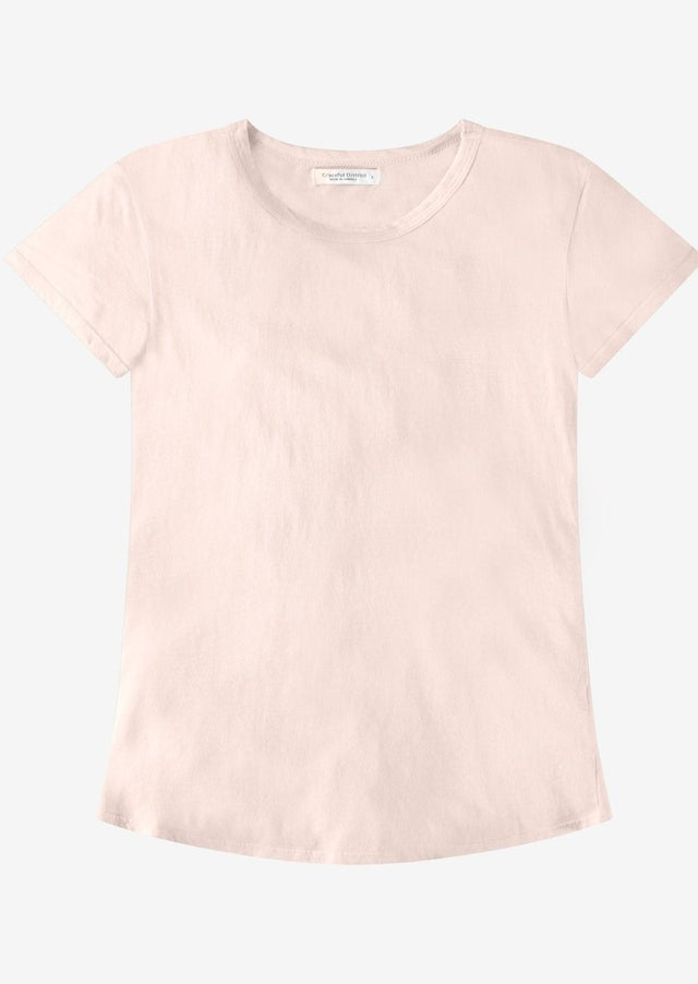 Monroe Crew Neck Tee in Rose Quartz - Veneka-Sustainable-Ethical-Tops-Graceful District Drop Ship