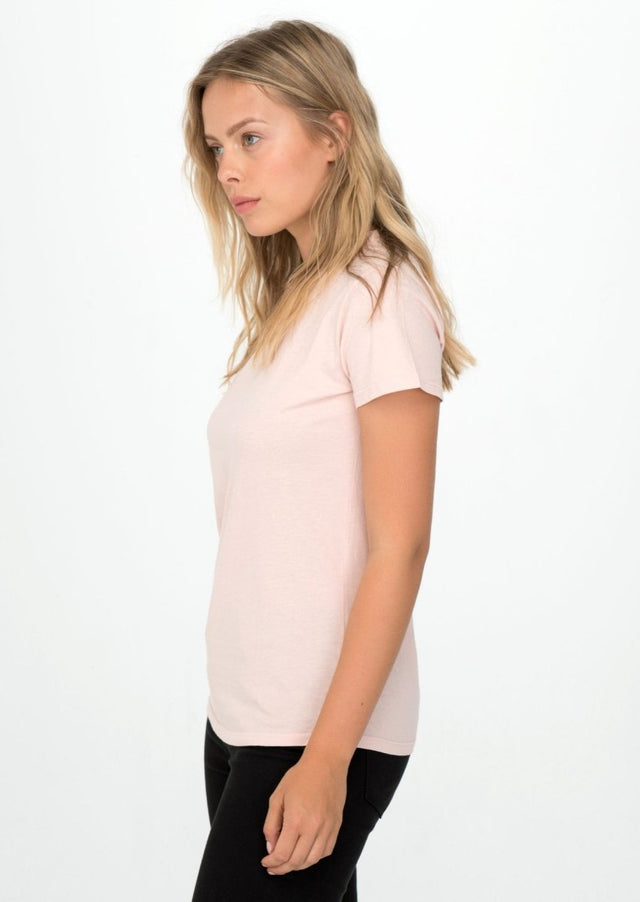 Monroe Crew Neck Tee in Rose Quartz - Veneka-Sustainable-Ethical-Tops-Graceful District Drop Ship