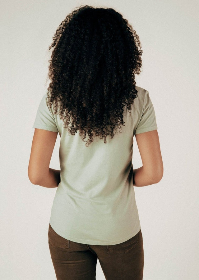 Monroe Crew Neck Tee in Sage - Veneka-Sustainable-Ethical-Tops-Graceful District Drop Ship