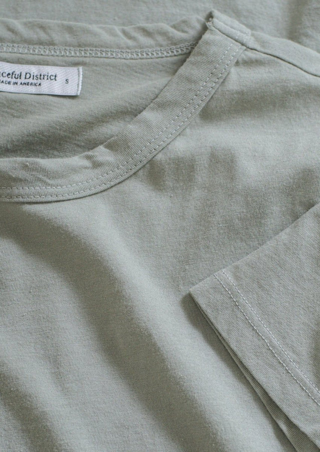Monroe Crew Neck Tee in Sage - Veneka-Sustainable-Ethical-Tops-Graceful District Drop Ship