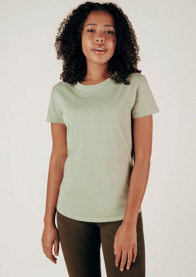 Monroe Crew Neck Tee in Sage - Veneka-Sustainable-Ethical-Tops-Graceful District Drop Ship