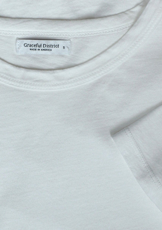 Monroe Crew Neck Tee in White - Veneka-Sustainable-Ethical-Tops-Graceful District Drop Ship
