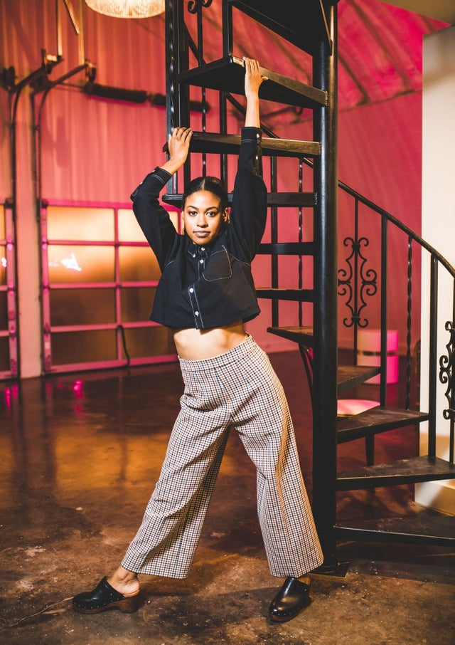 Motorcycle Cropped Button Up "Prism Collection" - Veneka-Sustainable-Ethical-Tops-Montie and Joie Drop Ship