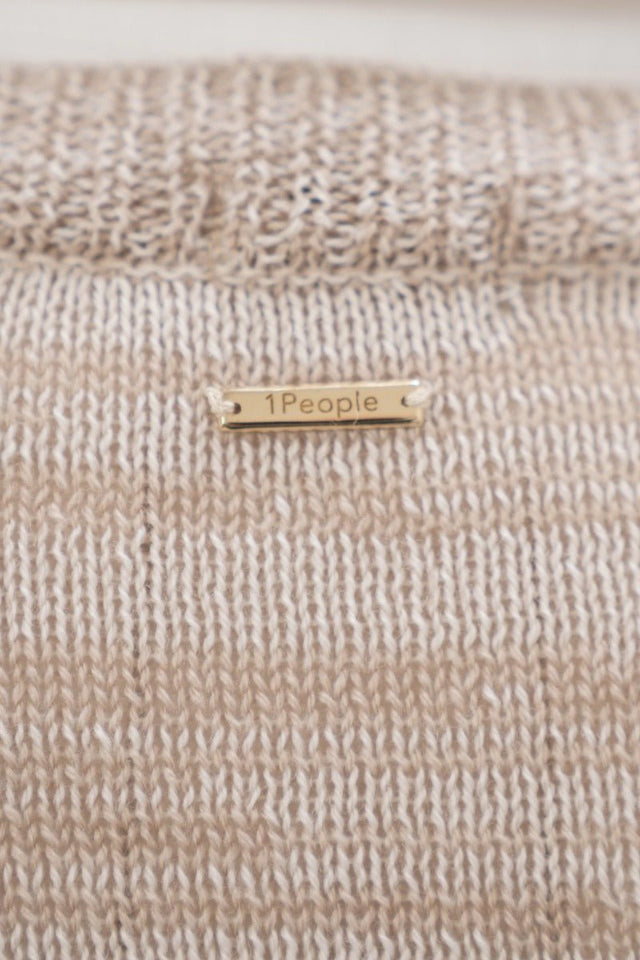 Nagano MMJ V-Neck Sweater in Sand Marl - Veneka-Sustainable-Ethical-Tops-1 People Drop Ship