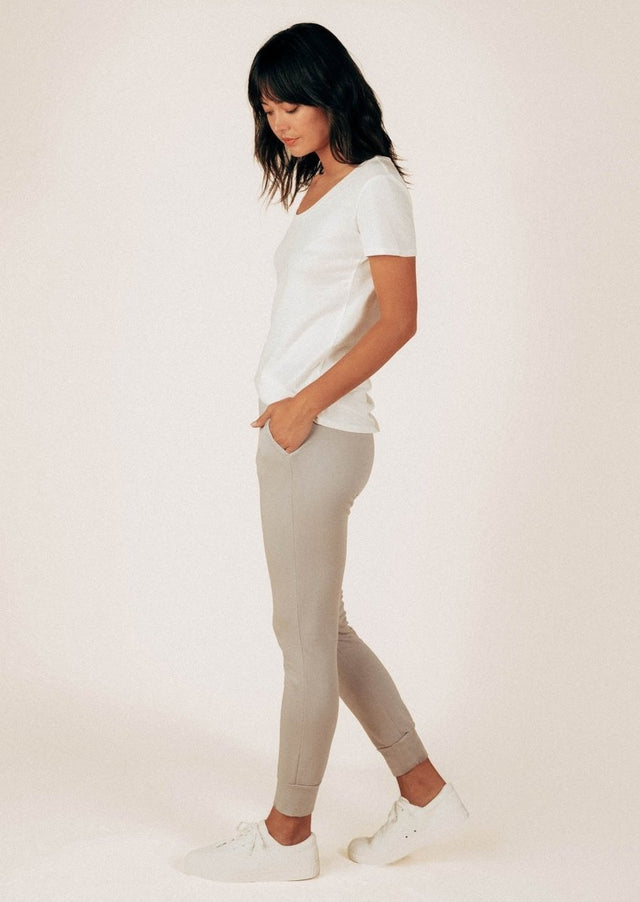 Naomi Sweatpant in Ice Gray - Veneka-Sustainable-Ethical-Bottoms-Graceful District Drop Ship