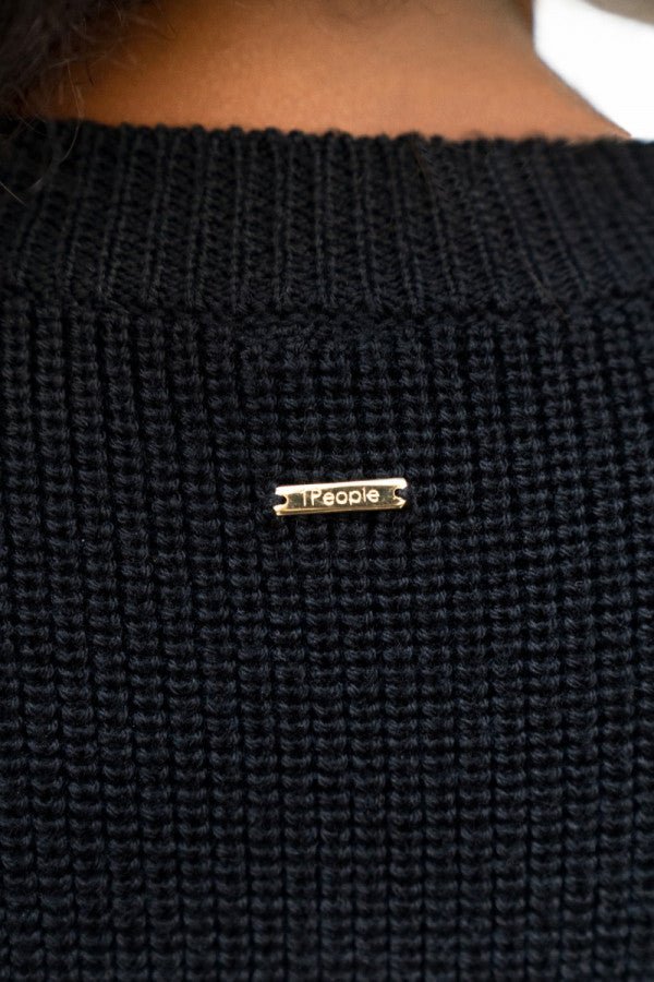 Napoli NAP High Neck Knitted Top in Licorice - Veneka-Sustainable-Ethical-Tops-1 People Drop Ship