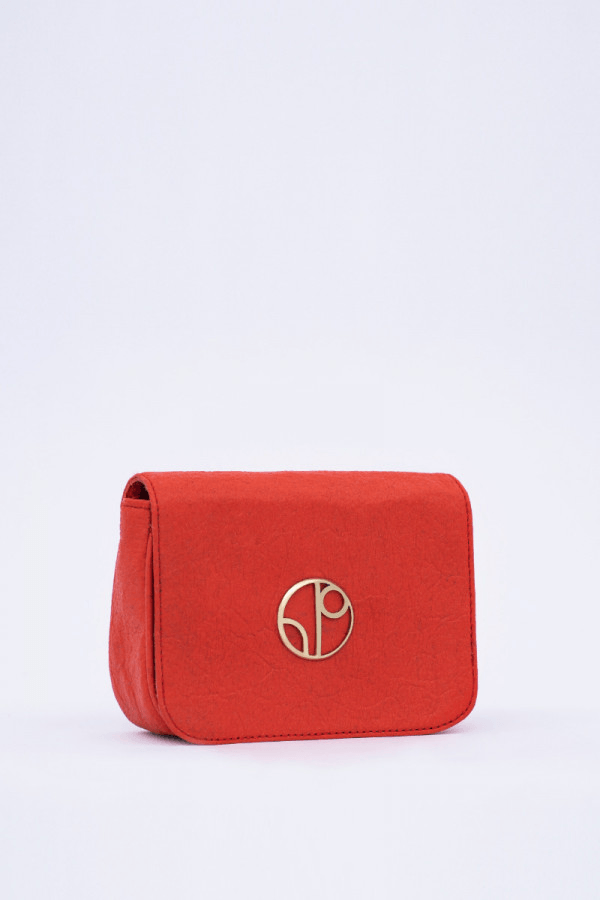 New York JFK Piñatex® Belt Bag in Cherry - Veneka-Sustainable-Ethical-Bag-1 People Drop Ship