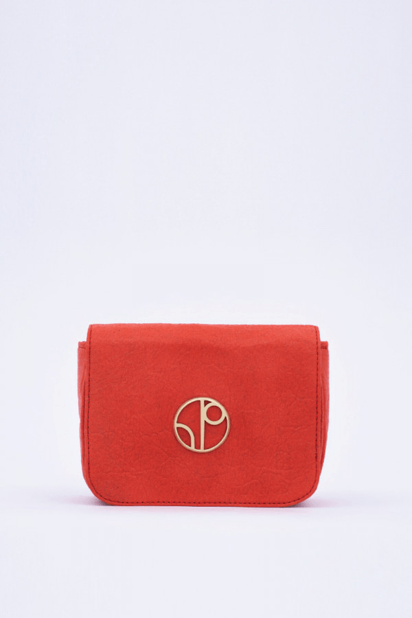 New York JFK Piñatex® Belt Bag in Cherry - Veneka-Sustainable-Ethical-Bag-1 People Drop Ship