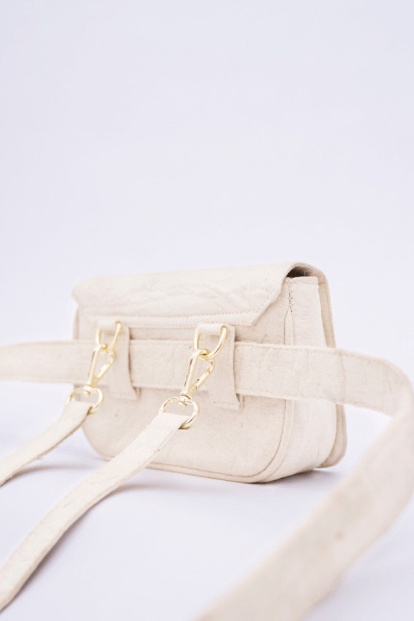 New York JFK Piñatex® Belt Bag in Latte - Veneka-Sustainable-Ethical-Bag-1 People Drop Ship