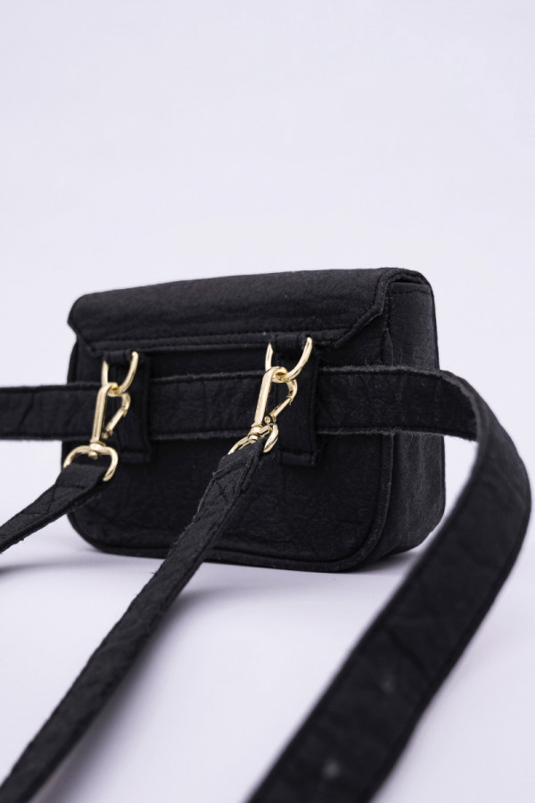 New York JFK Piñatex® Belt Bag in Truffle - Veneka-Sustainable-Ethical-Bag-1 People Drop Ship