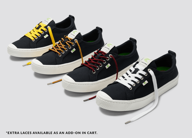 OCA Low Black Canvas Sneaker Women - Veneka-Sustainable-Ethical-Footwear-Cariuma Drop Ship