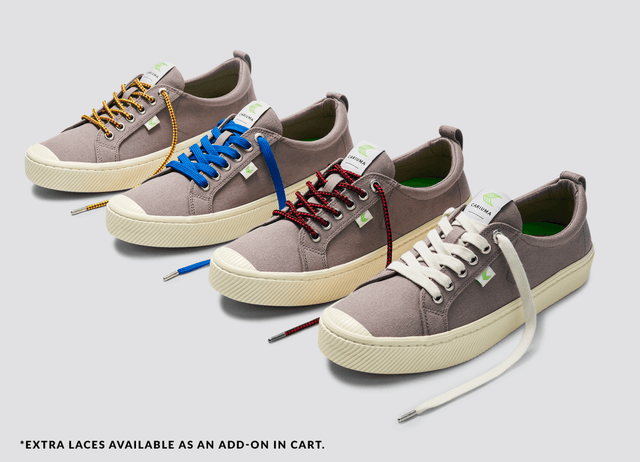 OCA Low Mystic Grey Canvas Sneaker Women - Veneka-Sustainable-Ethical-Footwear-Cariuma Drop Ship