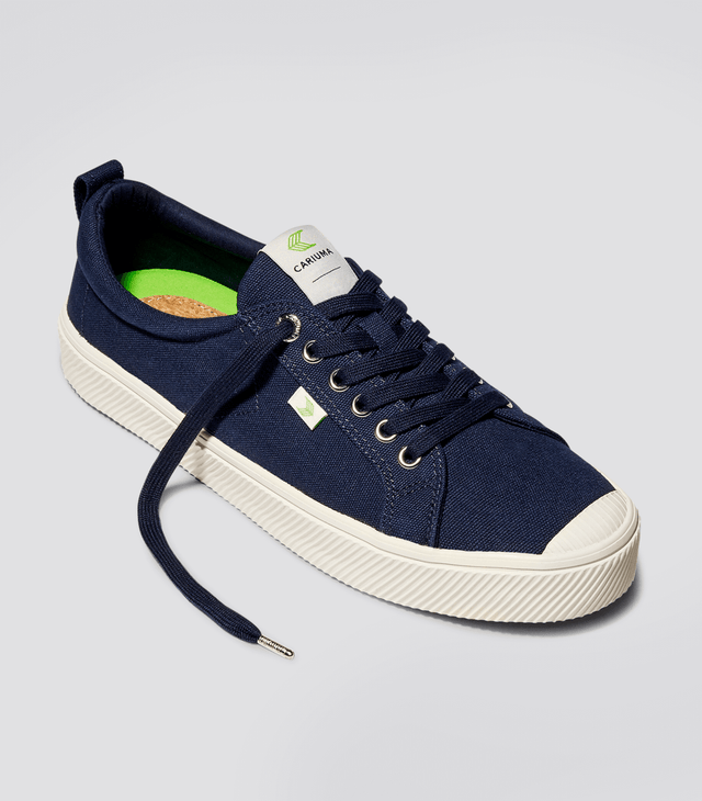OCA Low Navy Canvas Sneaker Women - Veneka-Sustainable-Ethical-Footwear-Cariuma Drop Ship