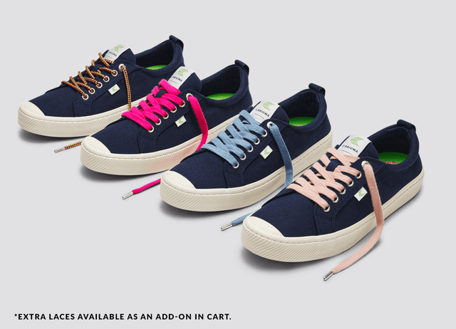 OCA Low Navy Canvas Sneaker Women - Veneka-Sustainable-Ethical-Footwear-Cariuma Drop Ship