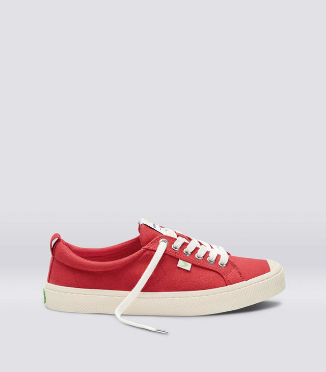 OCA Low Red Canvas Sneaker Women - Veneka-Sustainable-Ethical-Footwear-Cariuma Drop Ship