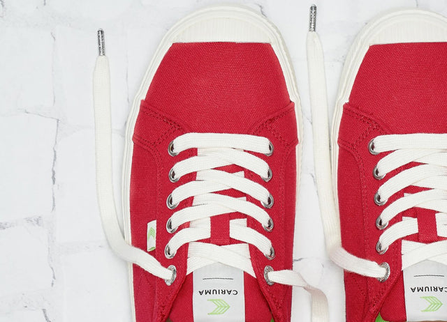 OCA Low Red Canvas Sneaker Women - Veneka-Sustainable-Ethical-Footwear-Cariuma Drop Ship