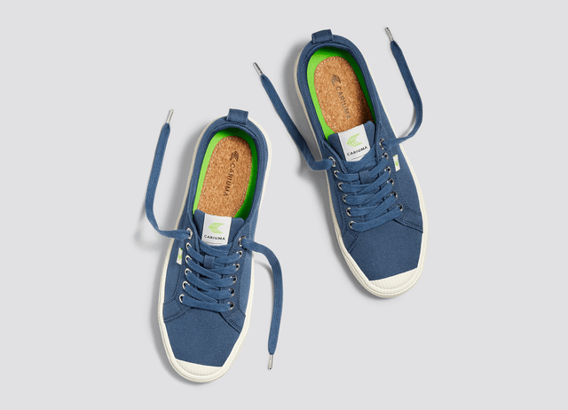 OCA Low Shadow Blue Canvas Sneaker Women - Veneka-Sustainable-Ethical-Footwear-Cariuma Drop Ship