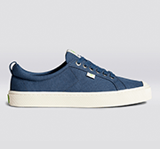 OCA Low Shadow Blue Canvas Sneaker Women - Veneka-Sustainable-Ethical-Footwear-Cariuma Drop Ship