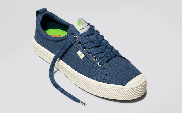 OCA Low Shadow Blue Canvas Sneaker Women - Veneka-Sustainable-Ethical-Footwear-Cariuma Drop Ship
