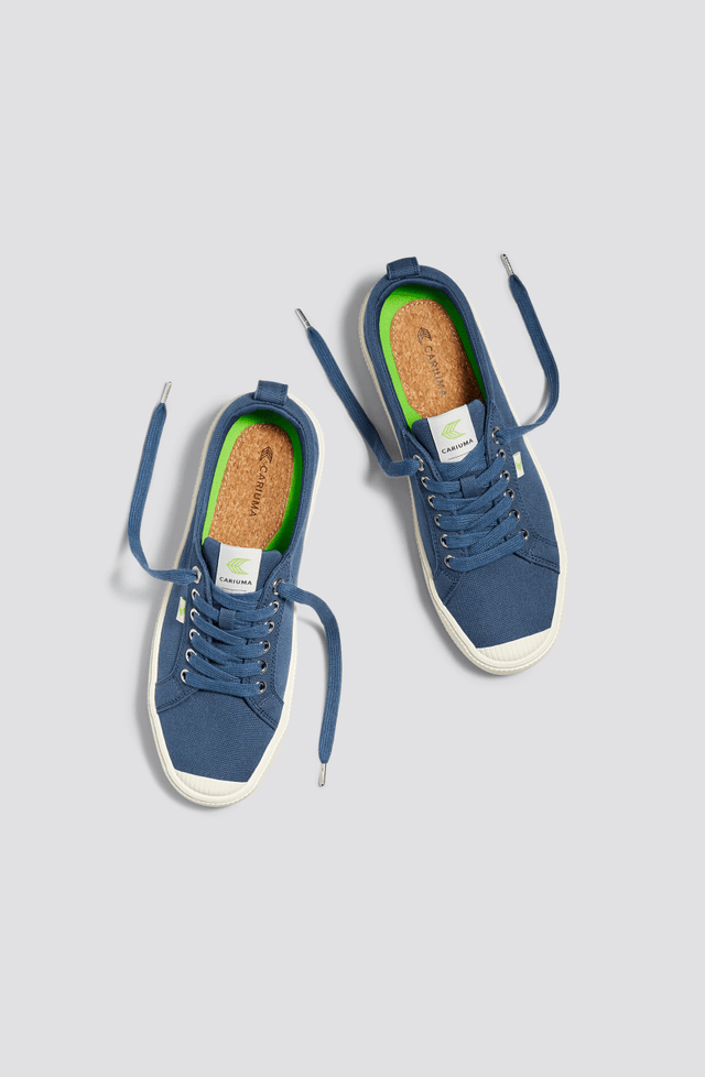 OCA Low Shadow Blue Canvas Sneaker Women - Veneka-Sustainable-Ethical-Footwear-Cariuma Drop Ship