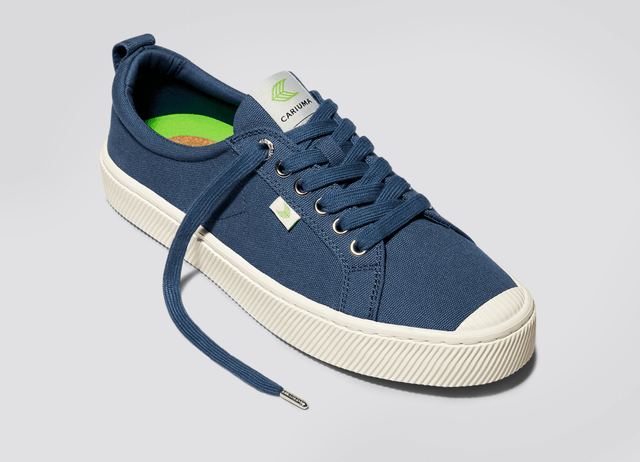 OCA Low Shadow Blue Canvas Sneaker Women - Veneka-Sustainable-Ethical-Footwear-Cariuma Drop Ship