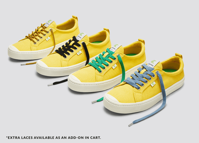OCA Low Yellow Canvas Sneaker Women - Veneka-Sustainable-Ethical-Footwear-Cariuma Drop Ship