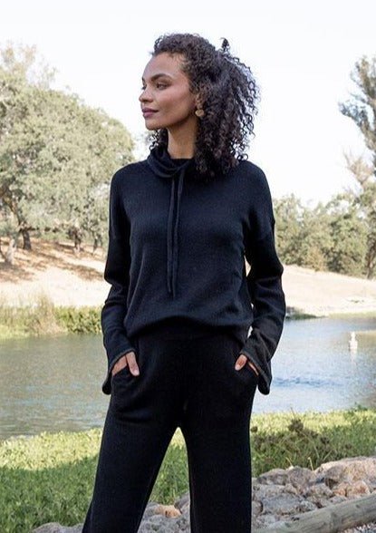 Olivia Turtle Neck Sweater in Black - Veneka-Sustainable-Ethical-Tops-Indigenous Drop Ship