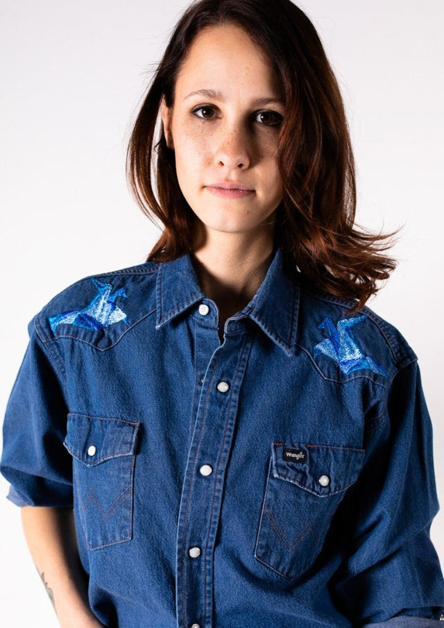 Origami Jean Shirt "Prism Collection" - Veneka-Sustainable-Ethical-Tops-Montie and Joie Drop Ship