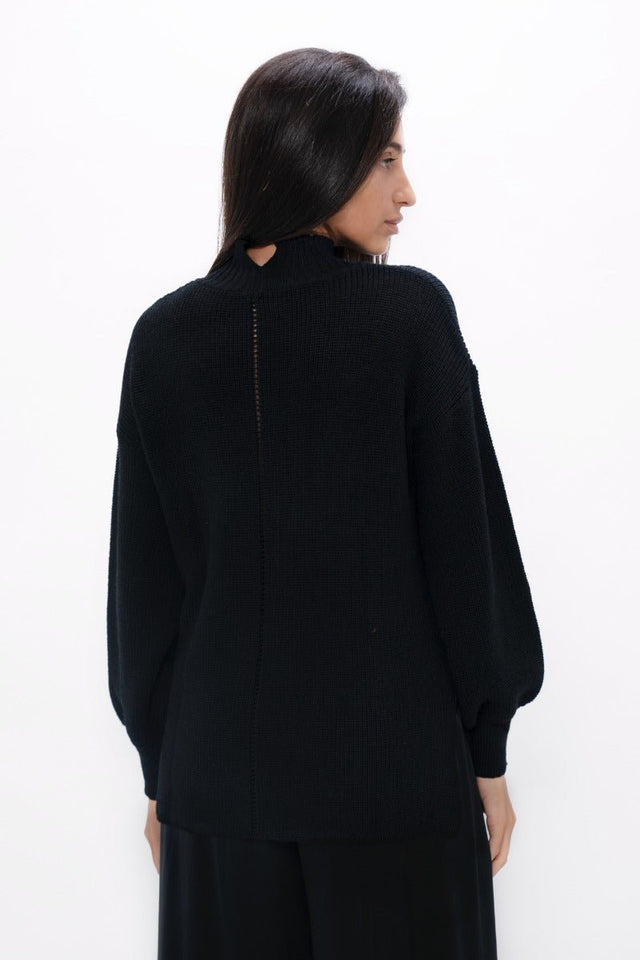 Ottawa YOW High Neck Sweater in Licorice - Veneka-Sustainable-Ethical-Tops-1 People Drop Ship