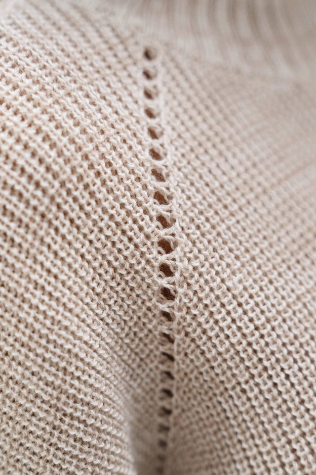Ottawa YOW High Neck Sweater in Sand Marl - Veneka-Sustainable-Ethical-Tops-1 People Drop Ship