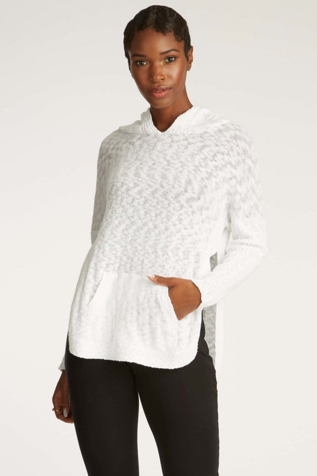 Oversized Knit Hoodie in White - Veneka-Sustainable-Ethical-Tops-Indigenous Drop Ship