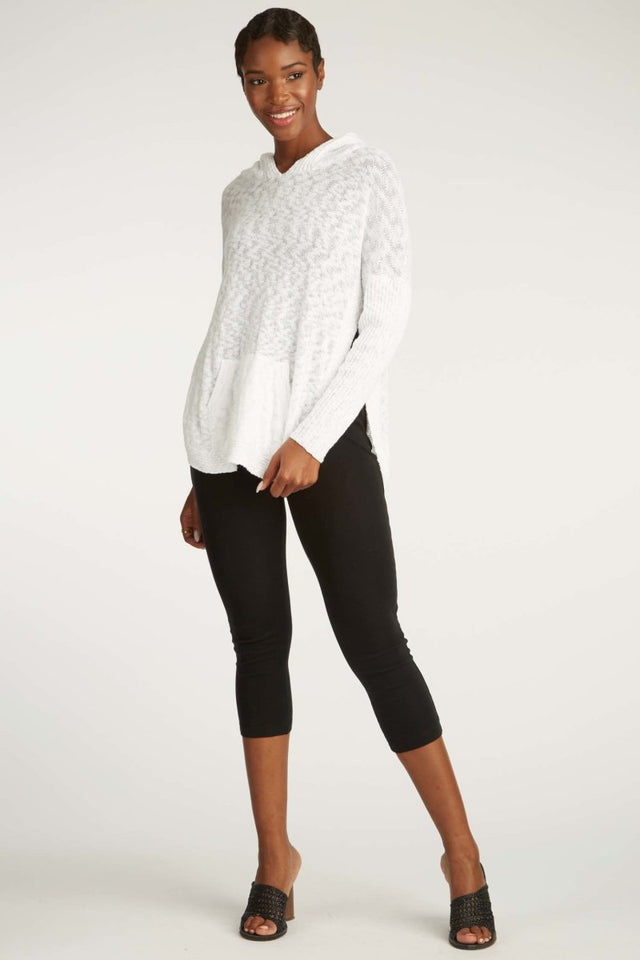 Oversized Knit Hoodie in White - Veneka-Sustainable-Ethical-Tops-Indigenous Drop Ship