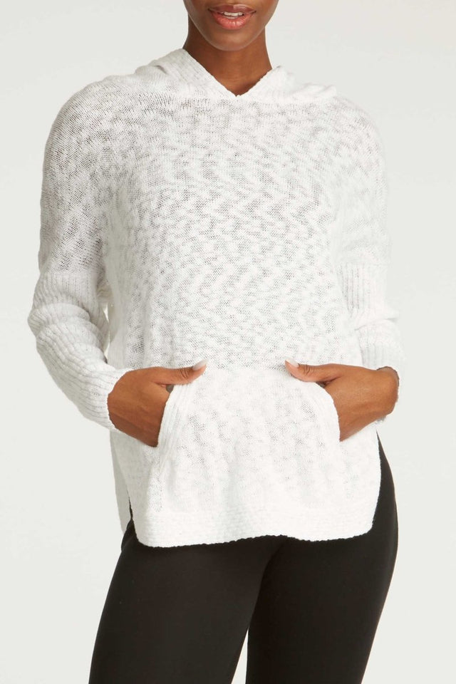 Oversized Knit Hoodie in White - Veneka-Sustainable-Ethical-Tops-Indigenous Drop Ship