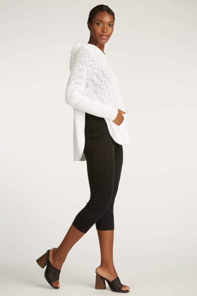Oversized Knit Hoodie in White - Veneka-Sustainable-Ethical-Tops-Indigenous Drop Ship