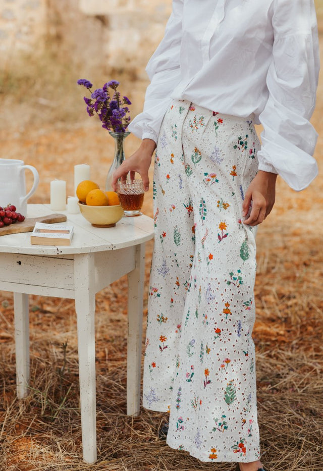 Pants in Summer Herbs - Veneka-Sustainable-Ethical-Bottoms-Em & Shi Drop Ship