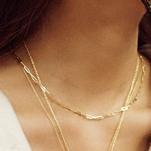 Paperclip Chain Necklace - Veneka-Sustainable-Ethical-Necklace-Nunchi Drop Ship