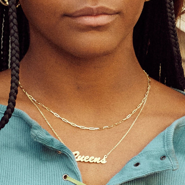 Paperclip Chain Necklace - Veneka-Sustainable-Ethical-Necklace-Nunchi Drop Ship