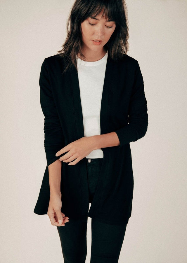 Paris Cardigan in Black - Veneka-Sustainable-Ethical-Jackets-Graceful District Drop Ship