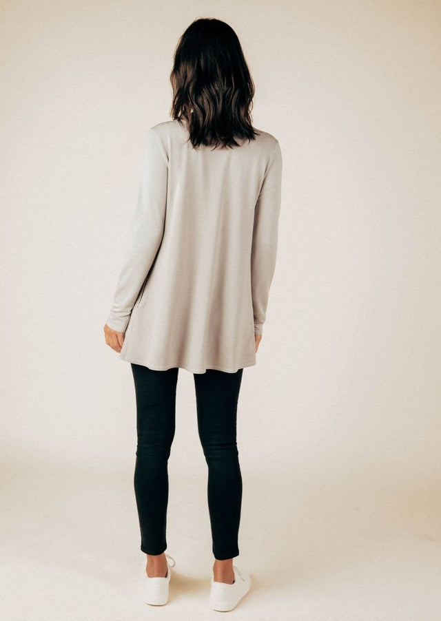 Paris Cardigan in Ice Gray - Veneka-Sustainable-Ethical-Jackets-Graceful District Drop Ship