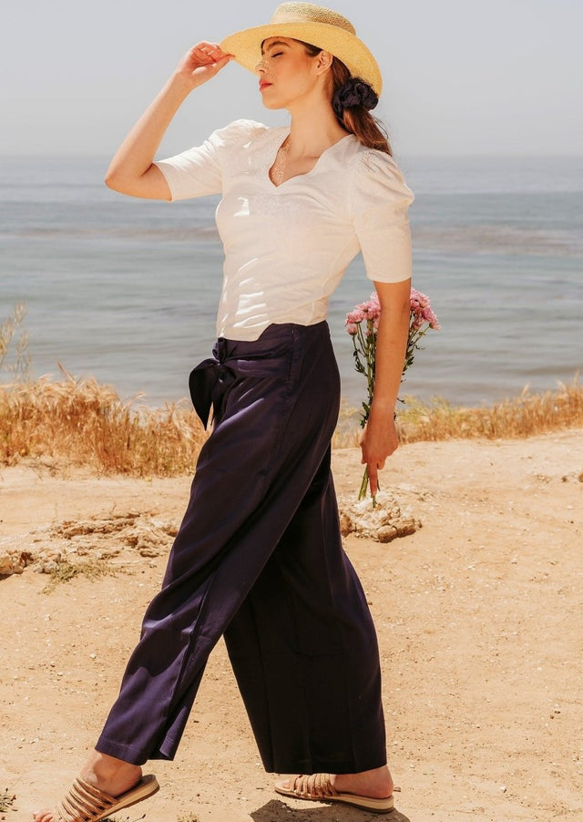 Pauline Hemp Knit Puff Top in Natural - Veneka-Sustainable-Ethical-Tops-Valani Drop Ship